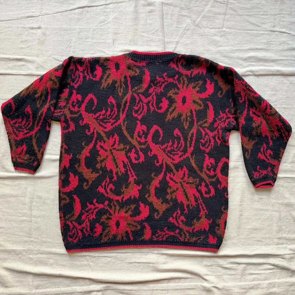 Vintage 90's Knit Sweater Men's M Pullover Made in USA United States Sweaters